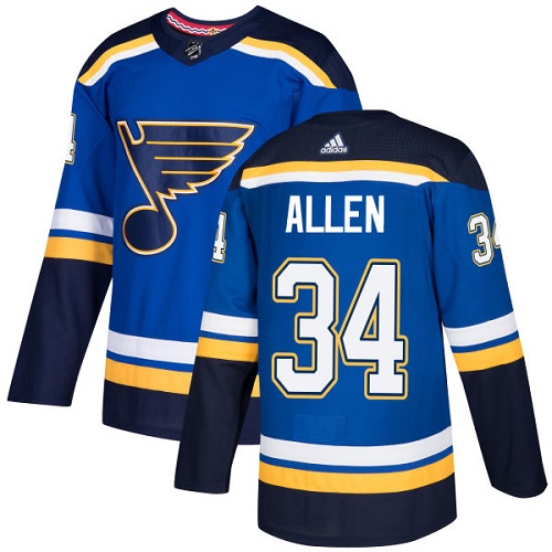 Adidas Men St.Louis Blues 34 Jake Allen Blue Home Authentic Stitched NHL Jersey
